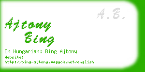 ajtony bing business card